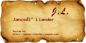 Jancsó Liander névjegykártya